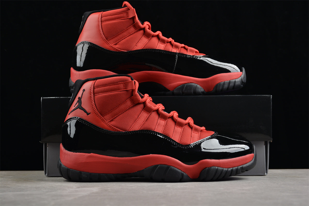 Air Jordan 11 Retro Black and Red Shoes braveps