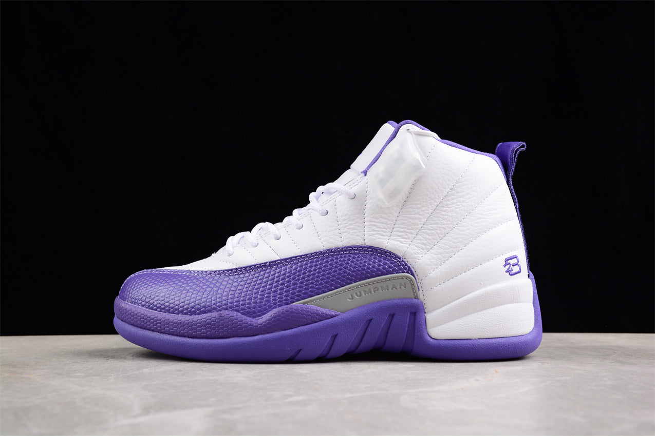 Air Jordan 12 "Red Taxi" White Purple Shoes braveps