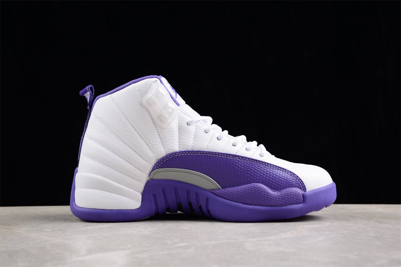 Air Jordan 12 "Red Taxi" White Purple Shoes braveps