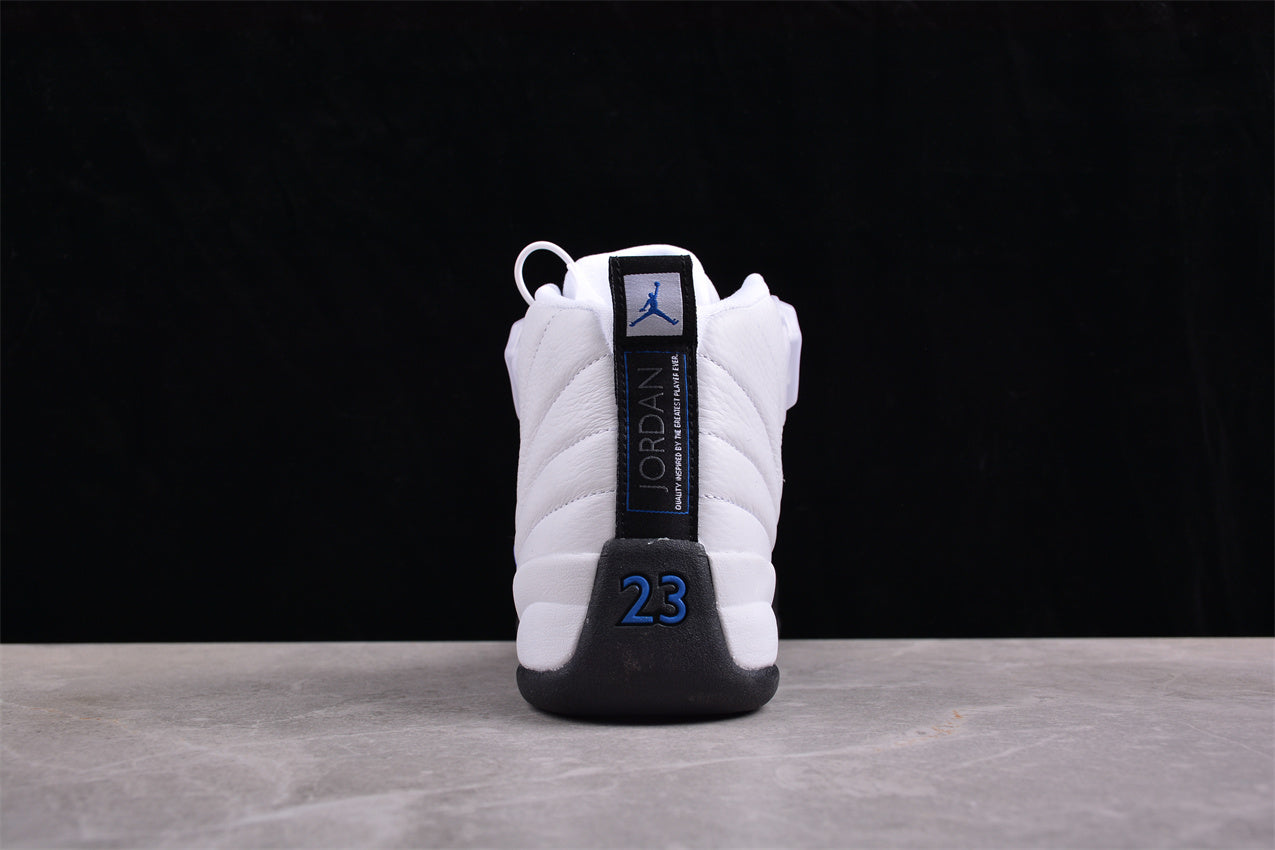 Air Jordan 12 Retro White Black & Blue Shoes braveps