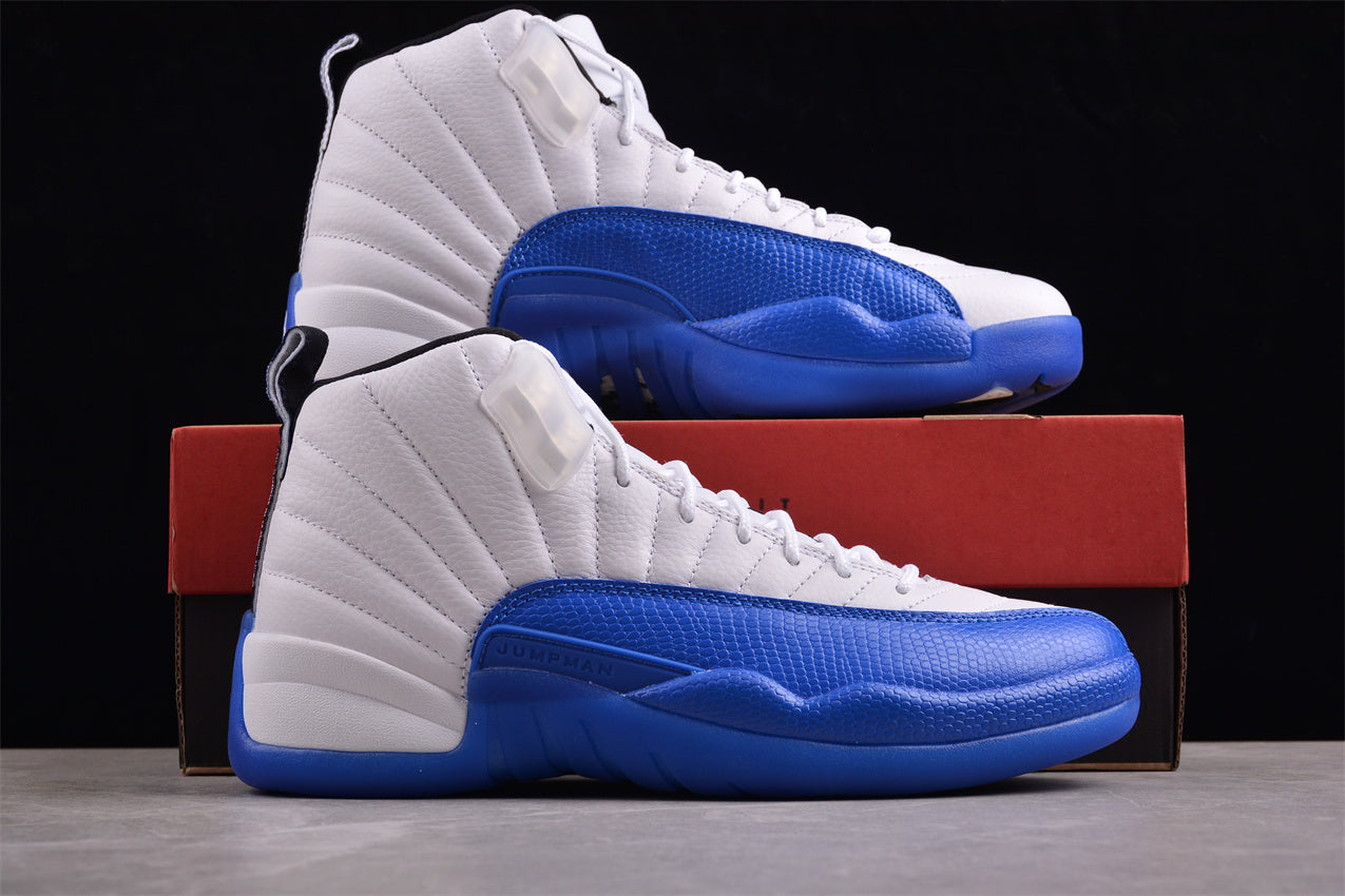 Air Jordan 12 Retro White Blue Shoes braveps