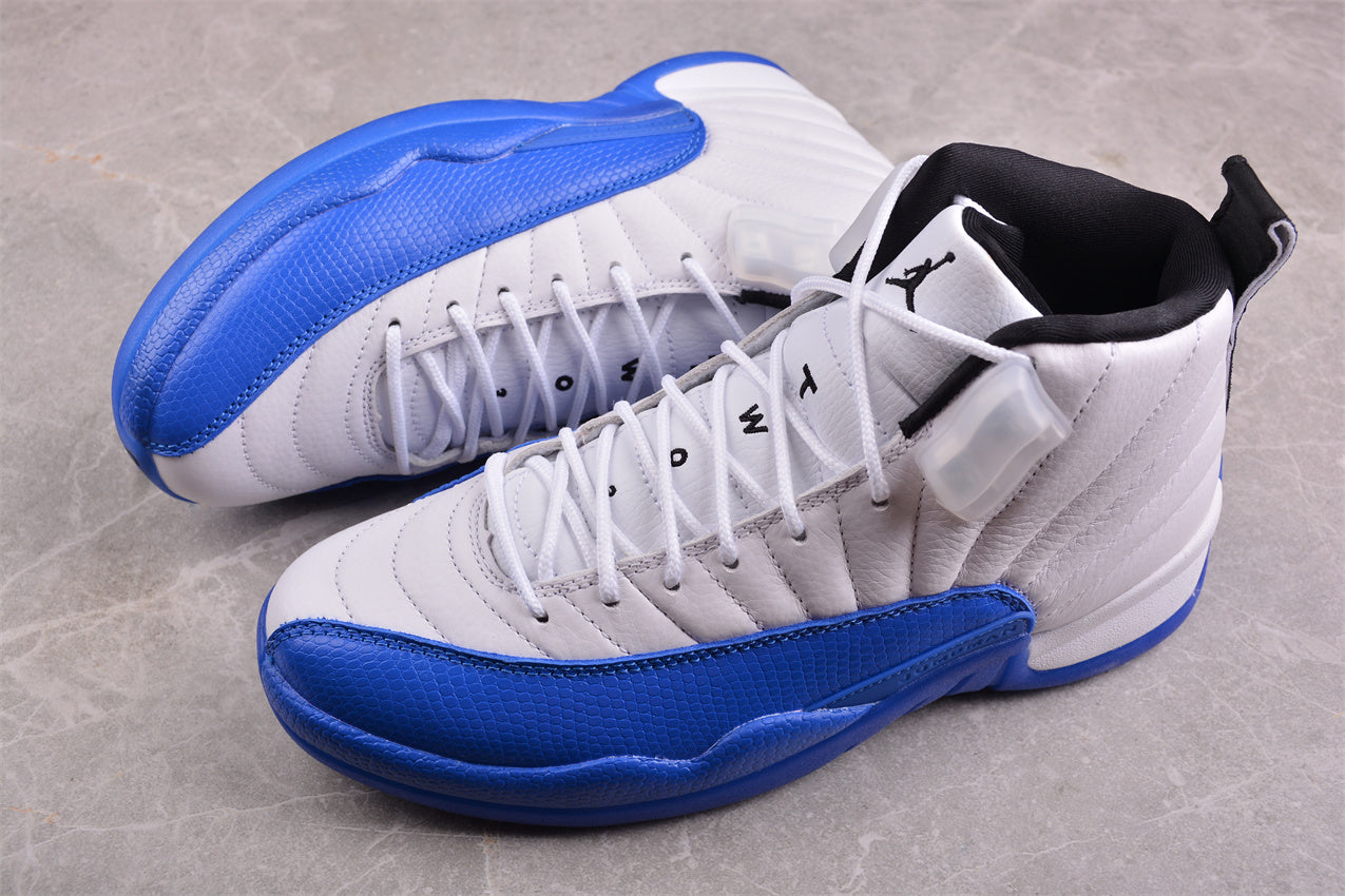 Air Jordan 12 Retro White Blue Shoes braveps