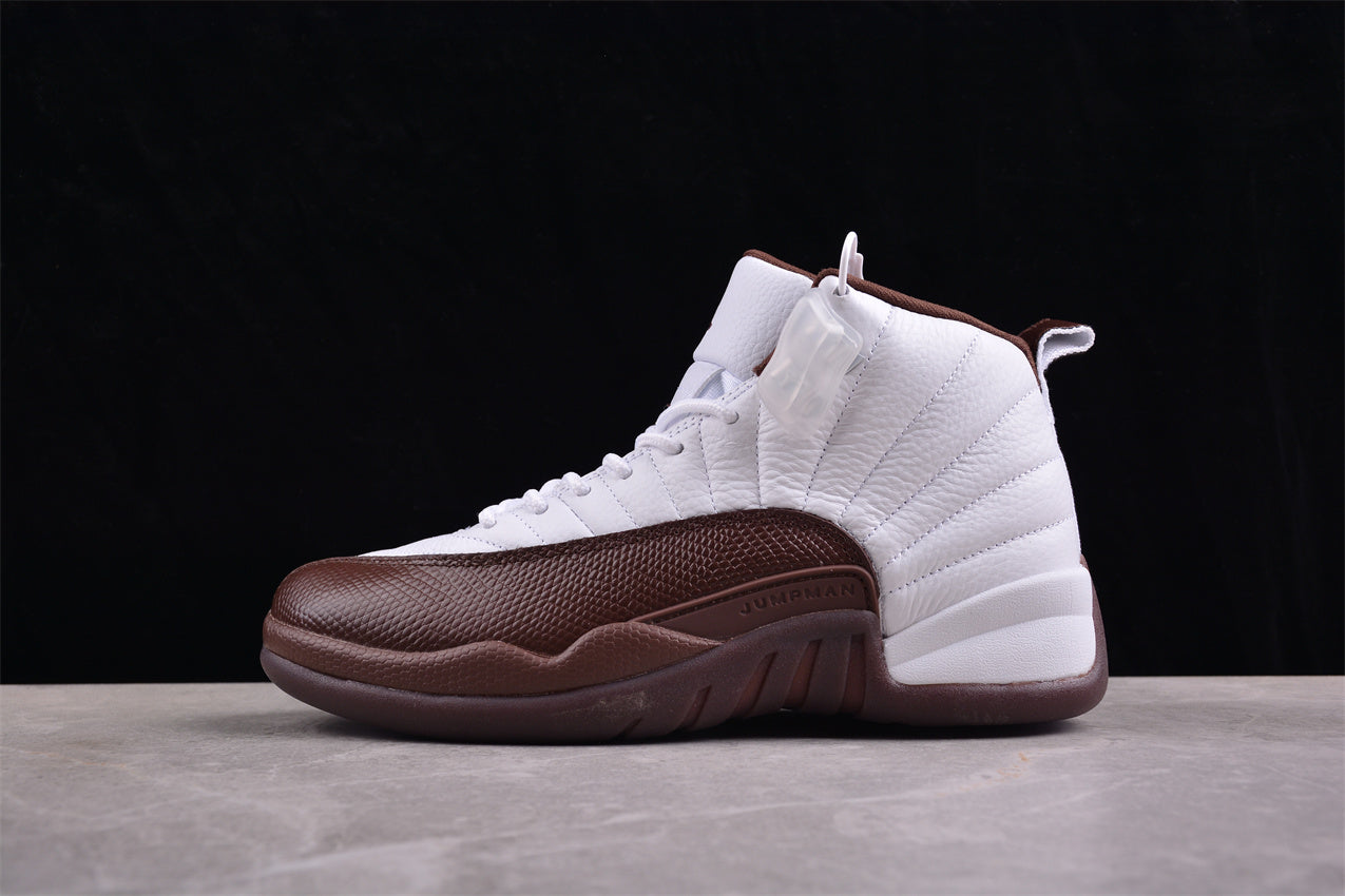 Air Jordan 12 Retro White and Brown Shoes braveps