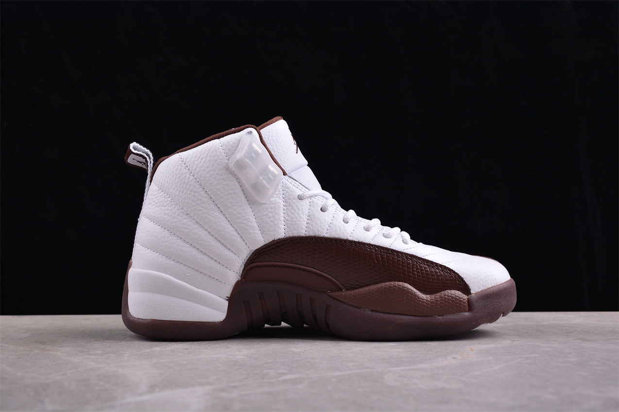 Air Jordan 12 Retro White and Brown Shoes braveps