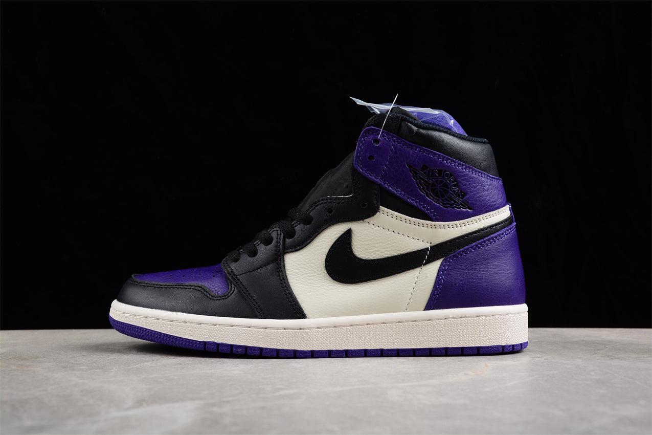 Air Jordan 1 Court Black Purple Shoes braveps