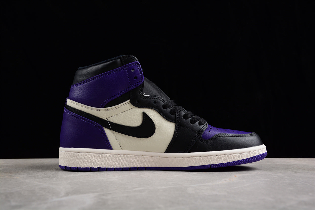 Air Jordan 1 Court Black Purple Shoes braveps