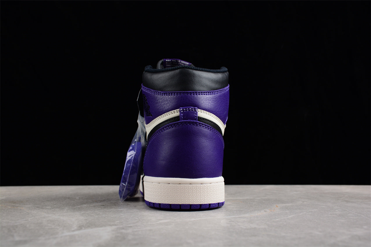 Air Jordan 1 Court Black Purple Shoes braveps