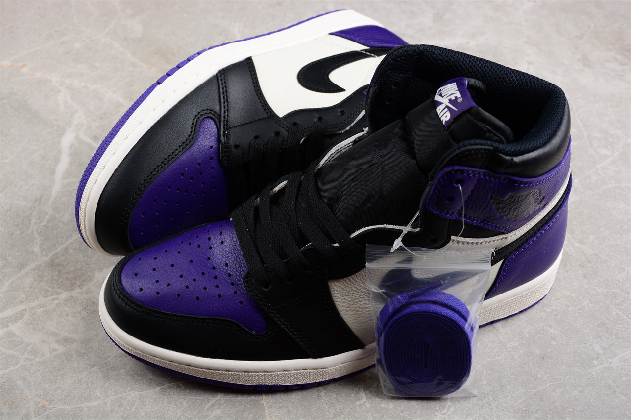 Air Jordan 1 Court Black Purple Shoes braveps