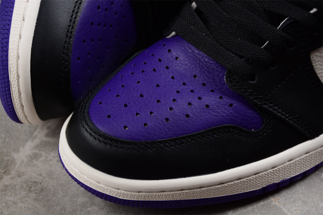 Air Jordan 1 Court Black Purple Shoes braveps