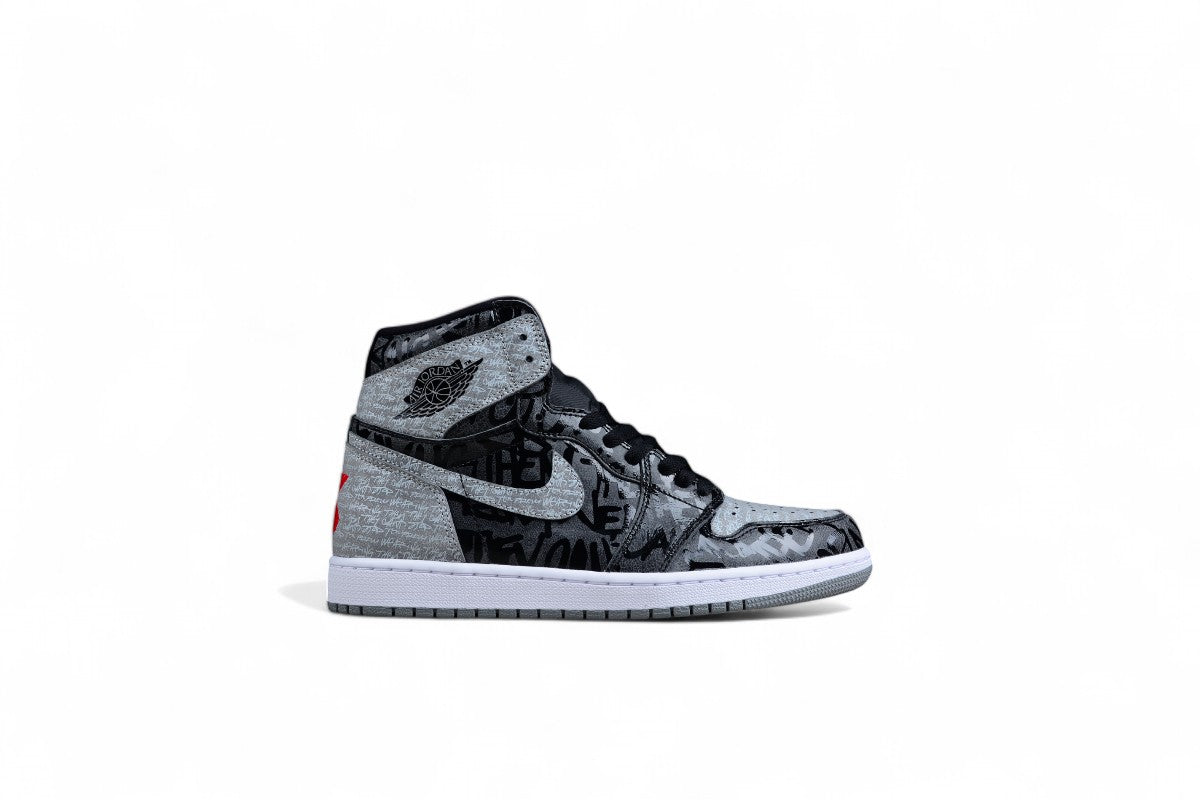 Air Jordan 1 High OG "Rebellionaire" Black and Gray Shoes braveps