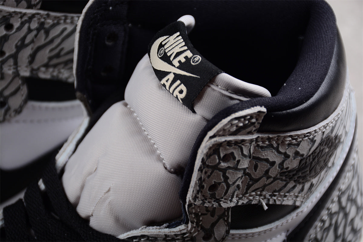 Air Jordan 1 High OG "White Cement" Elephant Pattern Shoes braveps