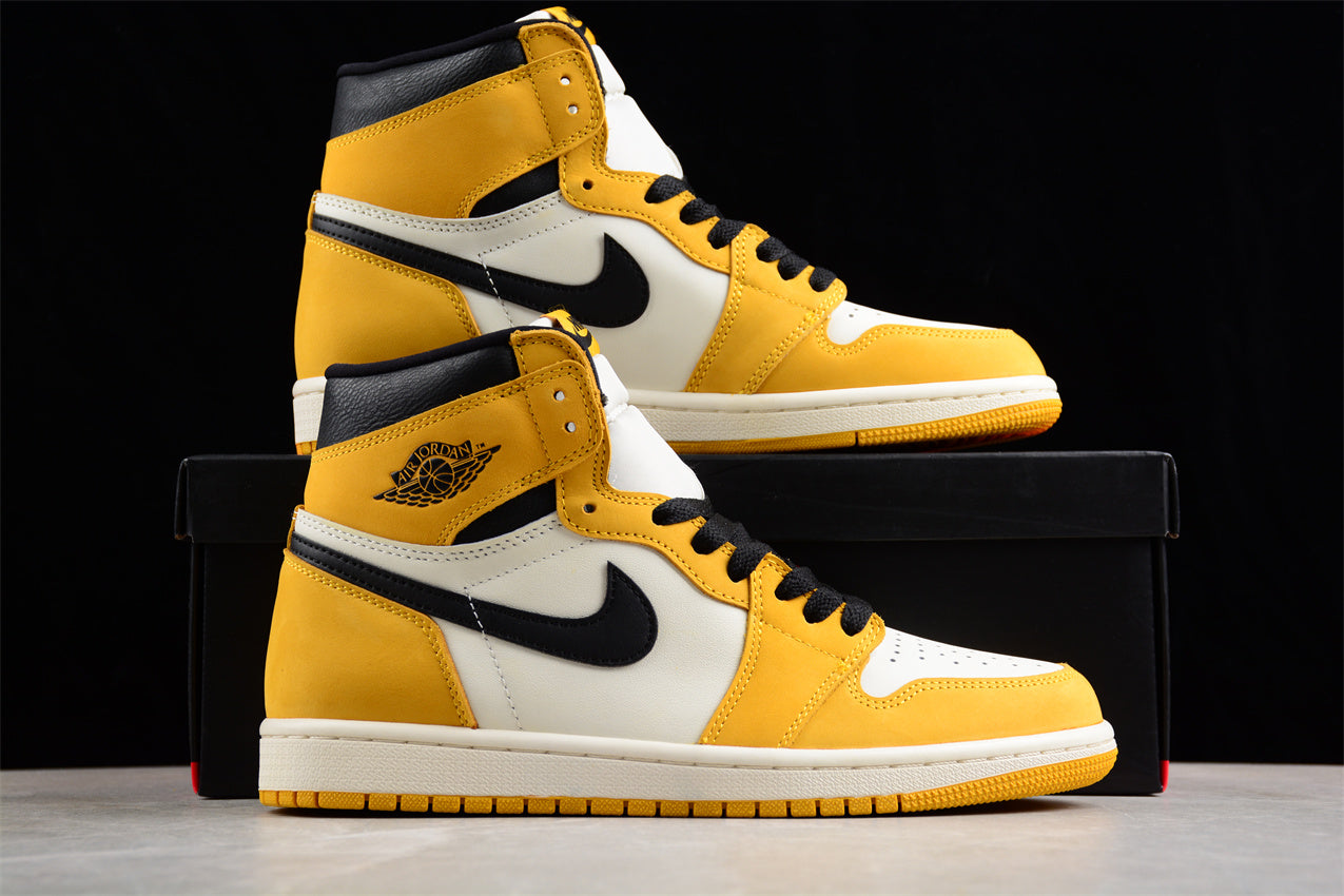 Air Jordan 1 High OG "Yellow Ochre" Khaki Shoes braveps