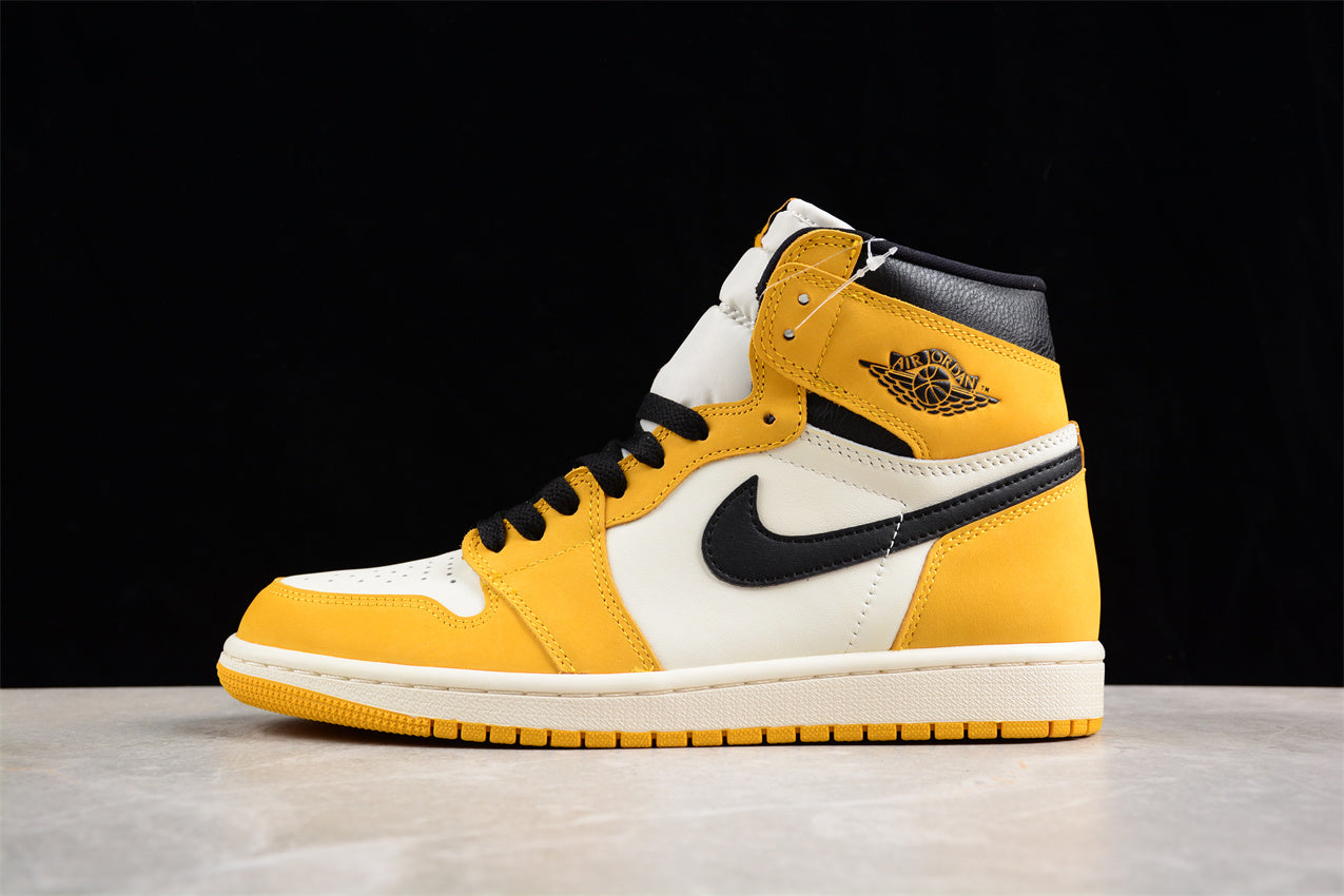 Air Jordan 1 High OG "Yellow Ochre" Khaki Shoes braveps