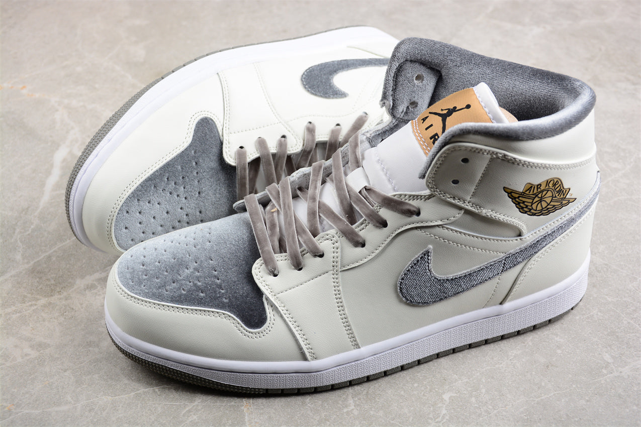 Air Jordan 1 Mid Gray Shoes braveps