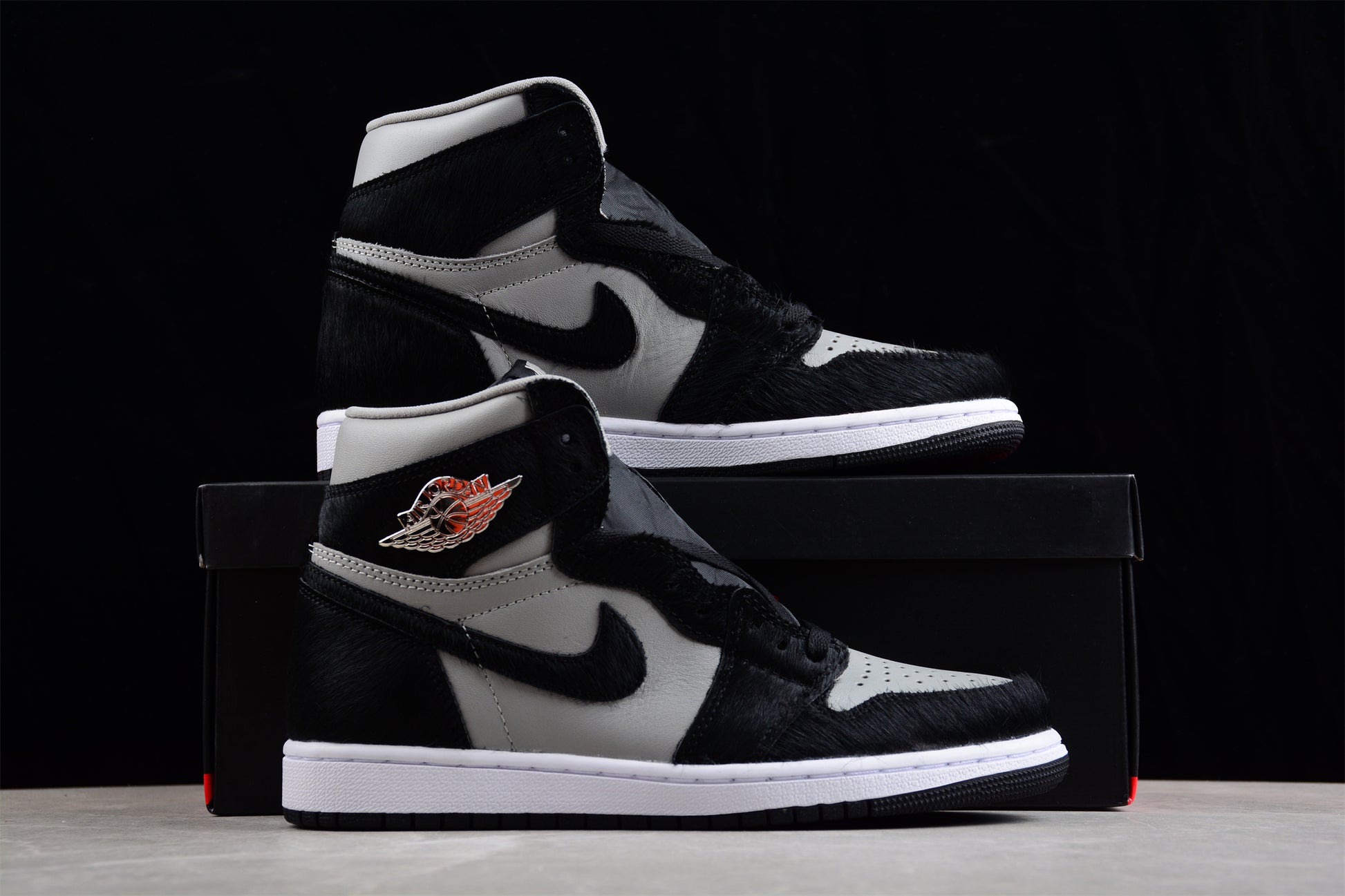 Air Jordan 1 Retro High OG Black Gray Shoes braveps