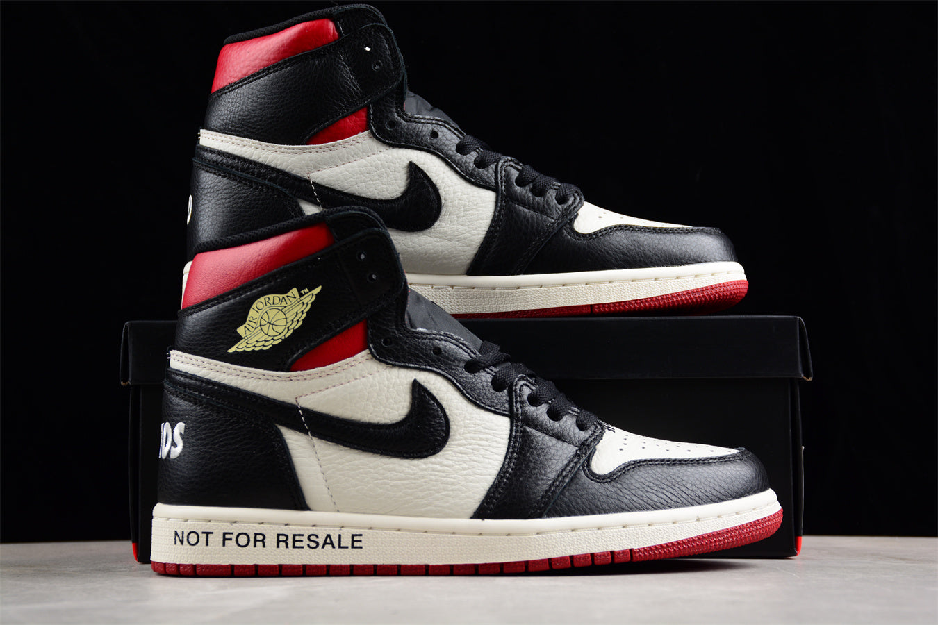 Air Jordan 1 OG NRG "Not For Resale" Black and White Red Shoes braveps