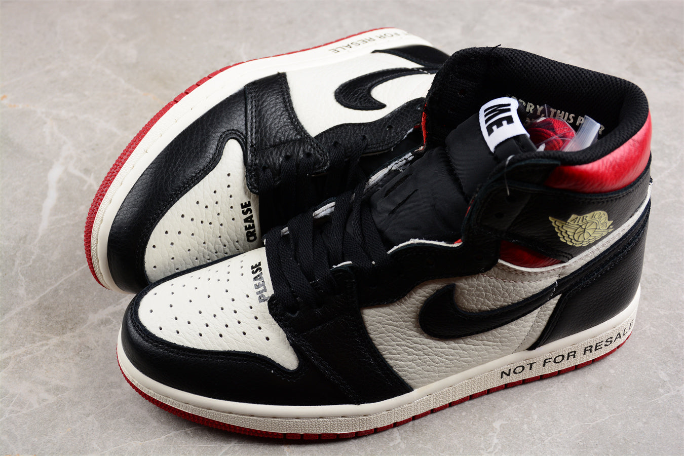 Air Jordan 1 OG NRG "Not For Resale" Black and White Red Shoes braveps