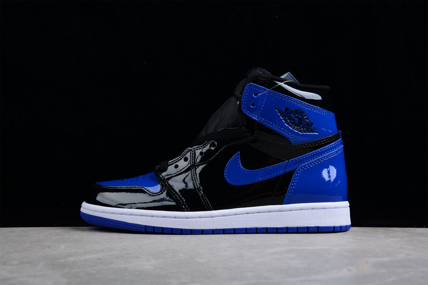 Air Jordan 1 Retro Patent Leather Black Blue Shoes braveps