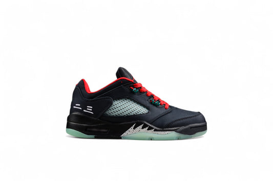 Air Jordan 5 Low Black Red Silk Shoes braveps