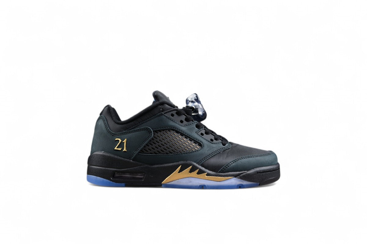 Air Jordan 5 Low Black and Gold Shoes braveps