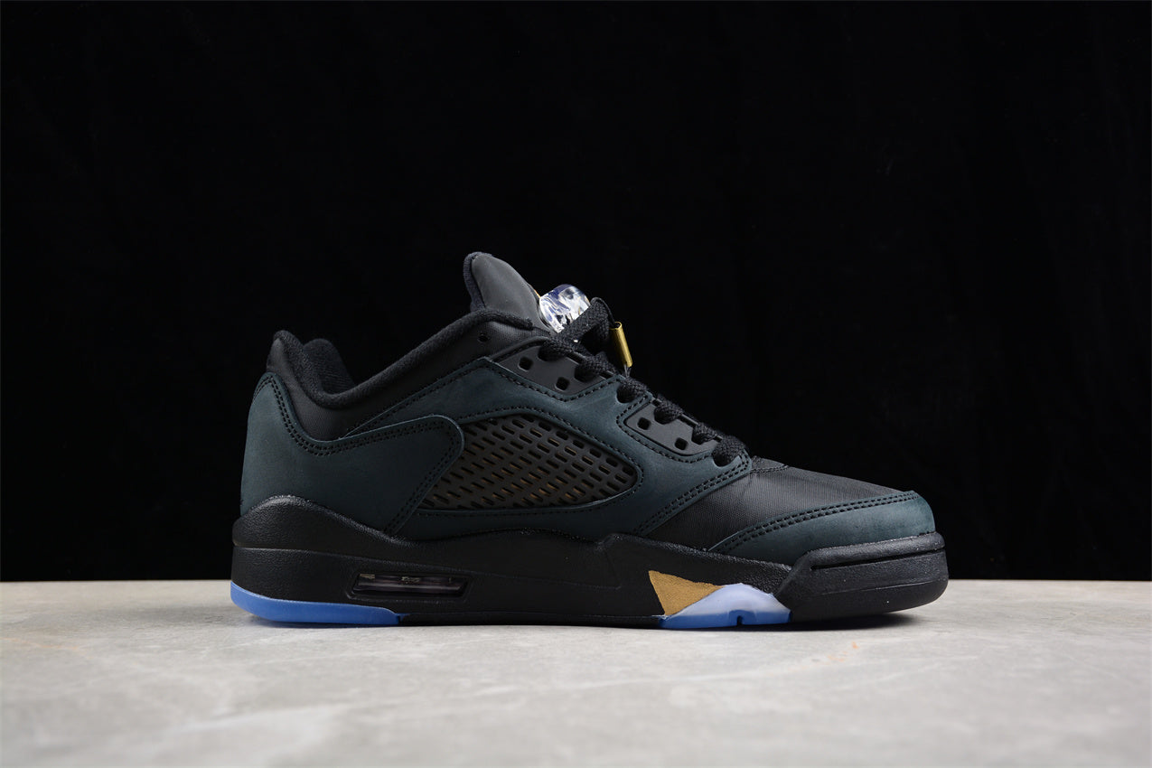 Air Jordan 5 Low Black and Gold Shoes braveps