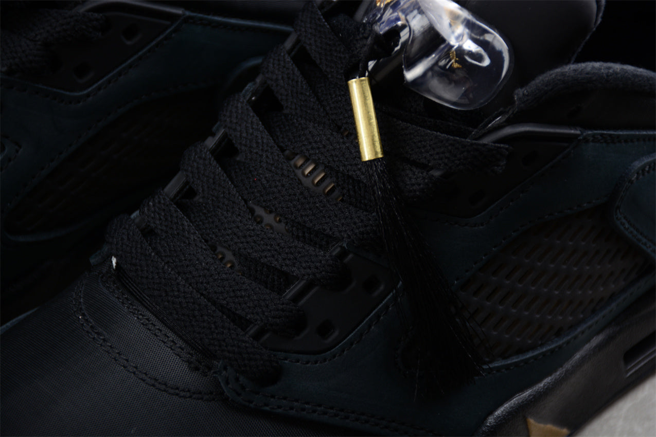 Air Jordan 5 Low Black and Gold Shoes braveps