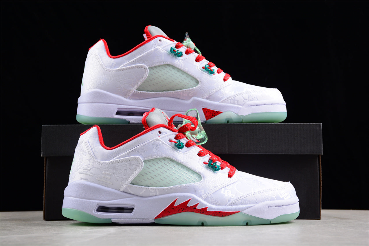 Air Jordan 5 Low White Jade Silk Shoes braveps