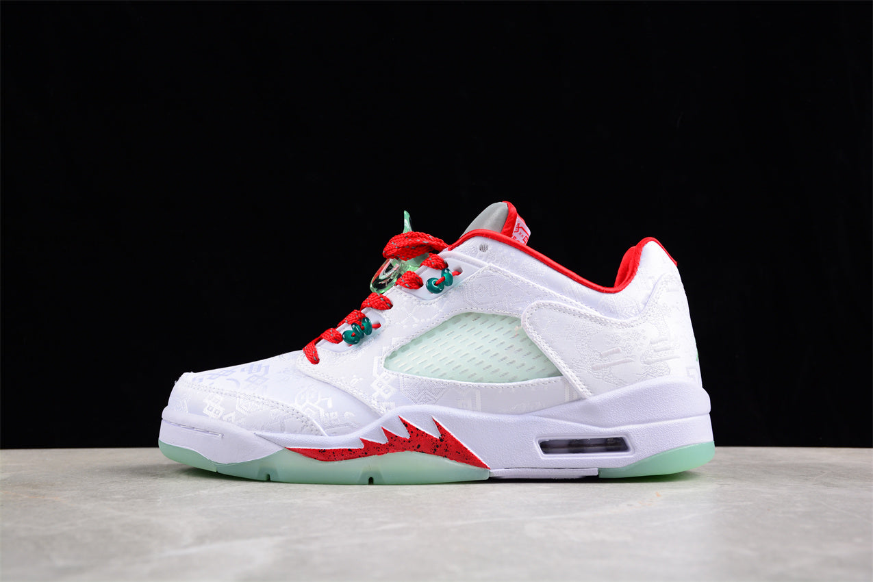 Air Jordan 5 Low White Jade Silk Shoes braveps