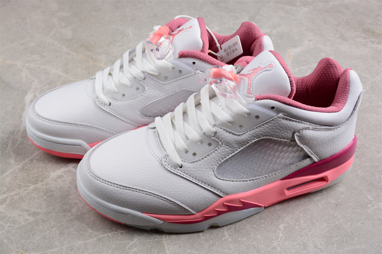 Air Jordan 5 Low White and Pink Shoes braveps