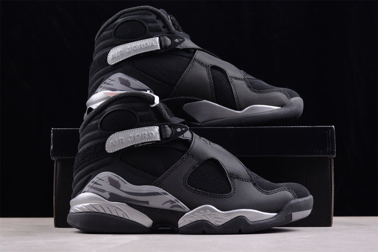 Air Jordan 8 Black and Gray Shoes braveps