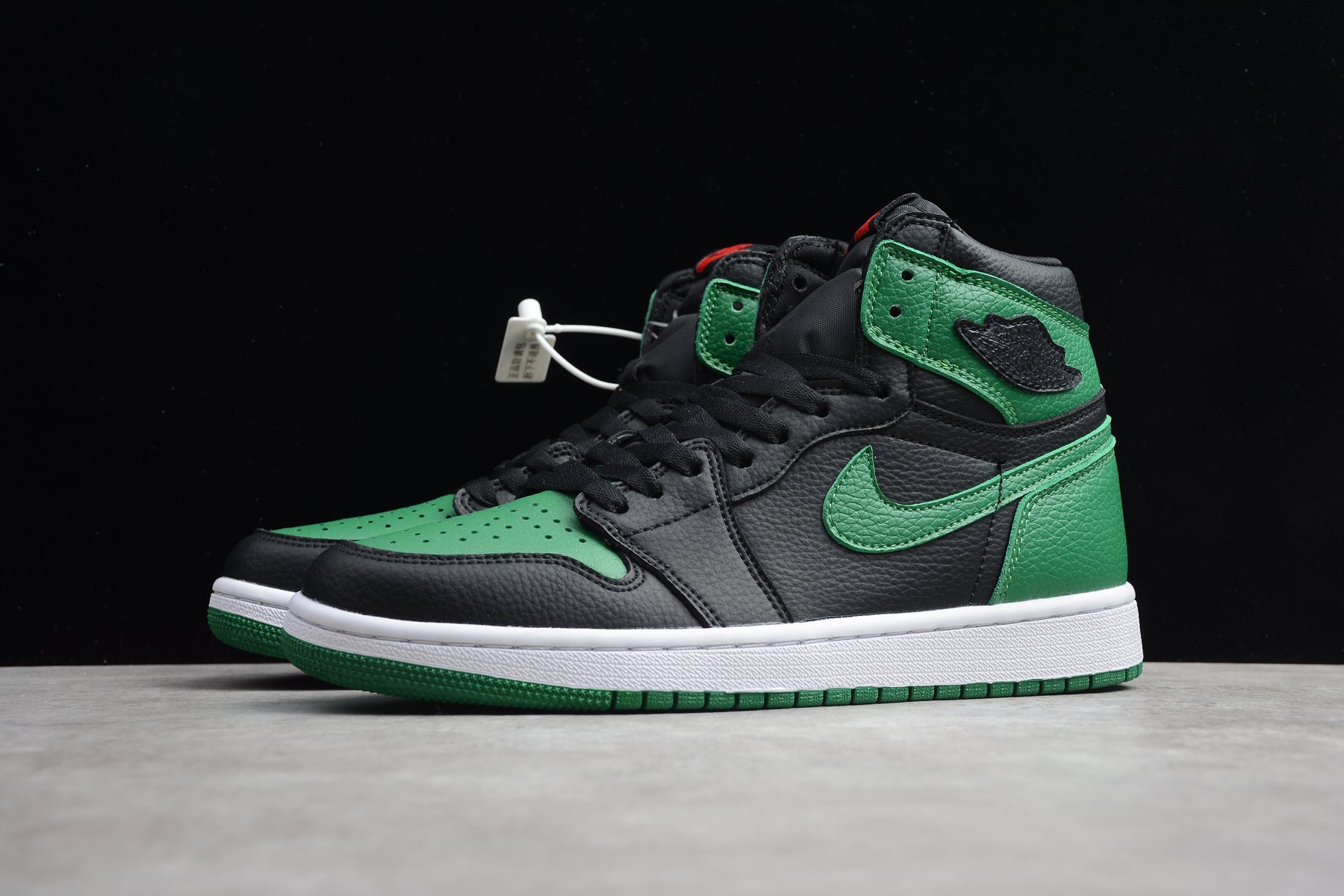 R28 AJ1 High Top Black Green Shoes braveps