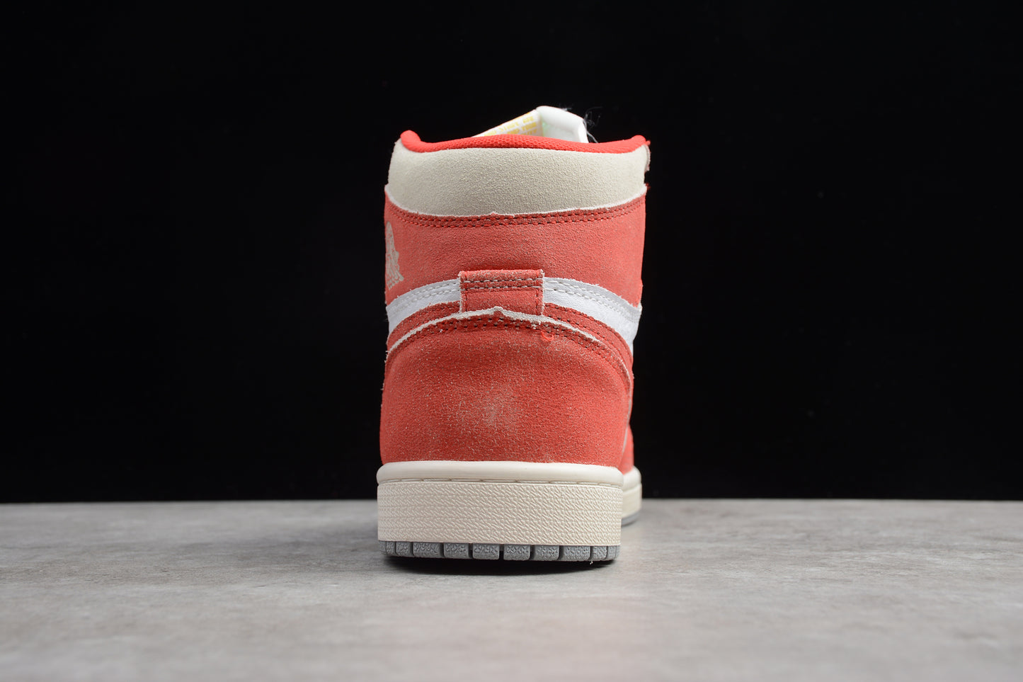 R28 AJ1 Joint Orange Red and White Shoes braveps