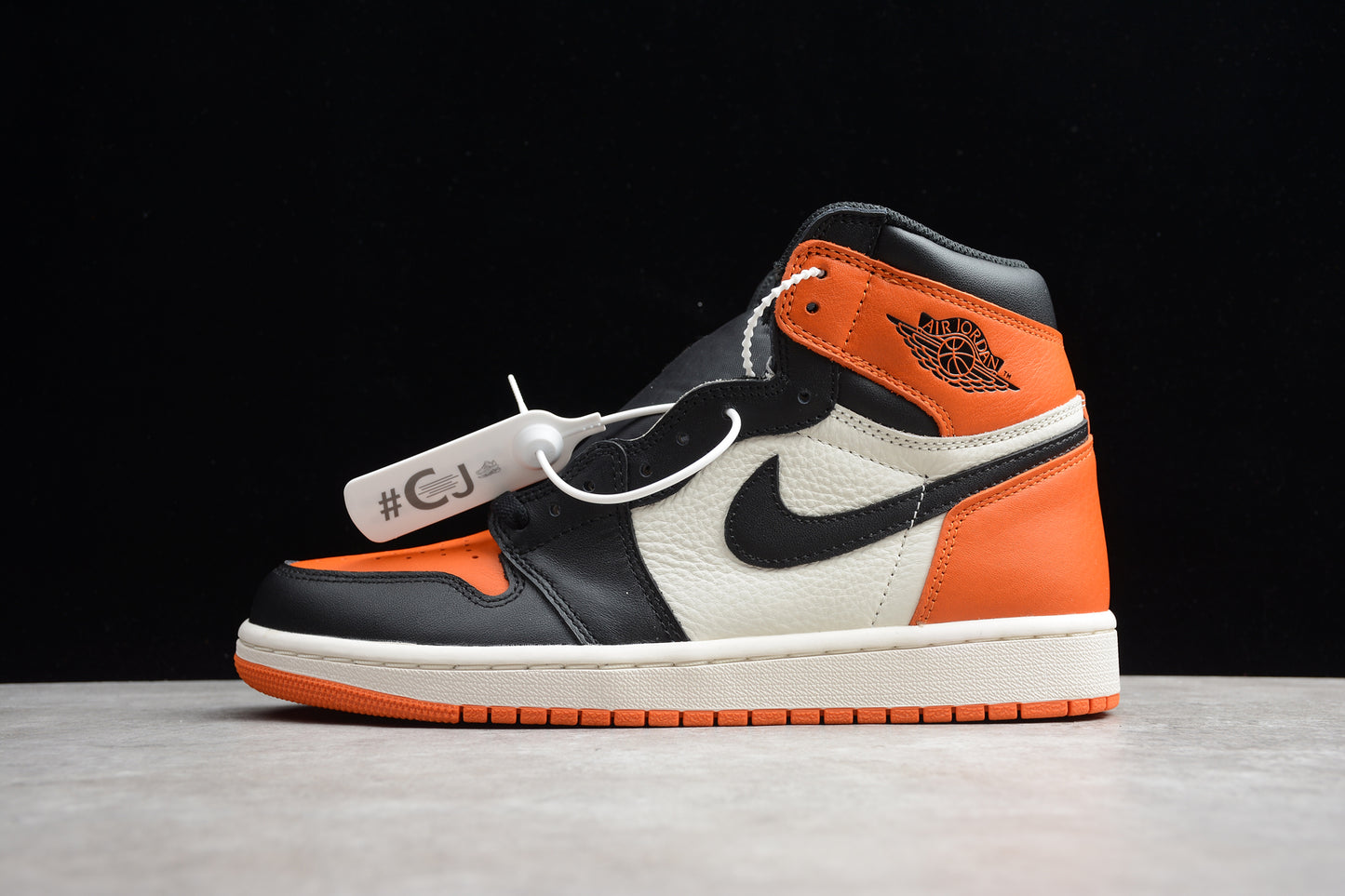 R45 Cj Air Jordan 1 Orange Black Men's Shoes braveps