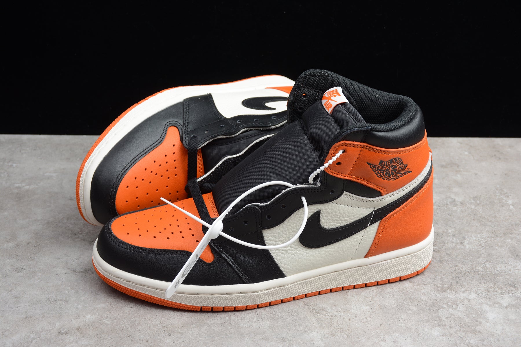 R45 Cj Air Jordan 1 Orange Black Men's Shoes braveps