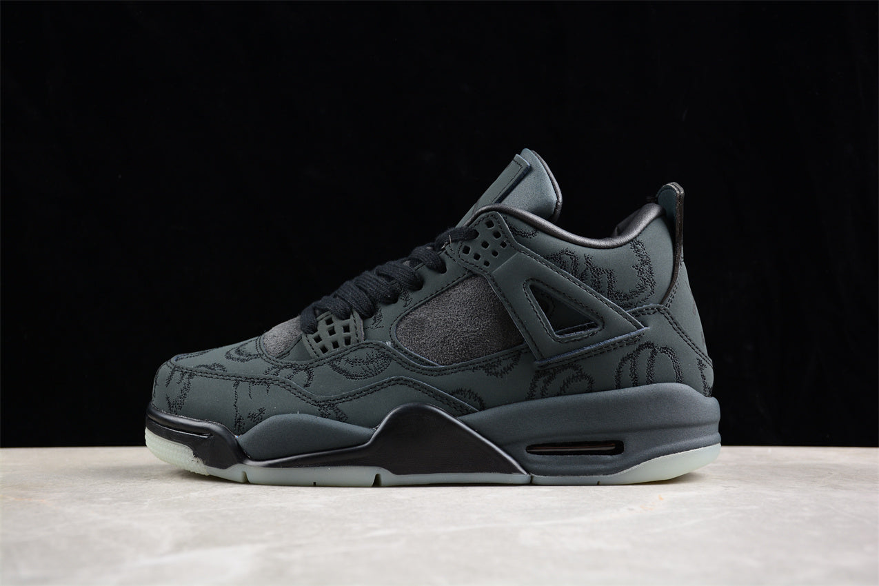 Kaws x Air Jordan 4 Black Shoes braveps