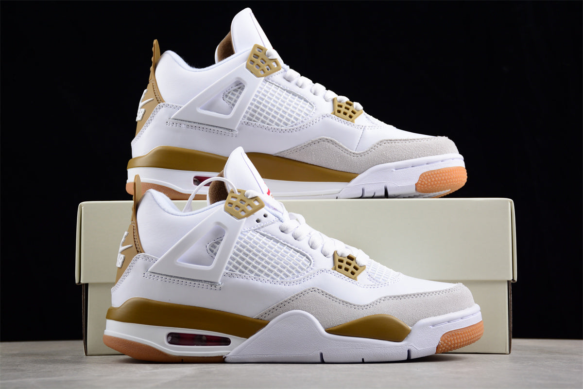 Air Jordan 4 "Sapphire" White and Brown Shoes braveps