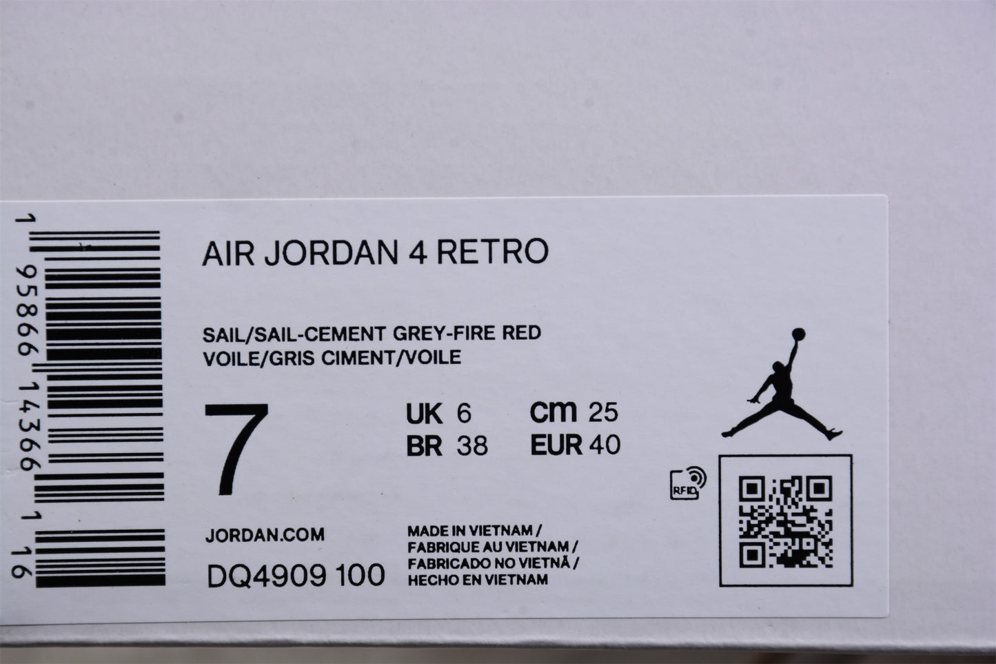 R35 Air Jordan 4 Retro "Canvas" white Shoes braveps