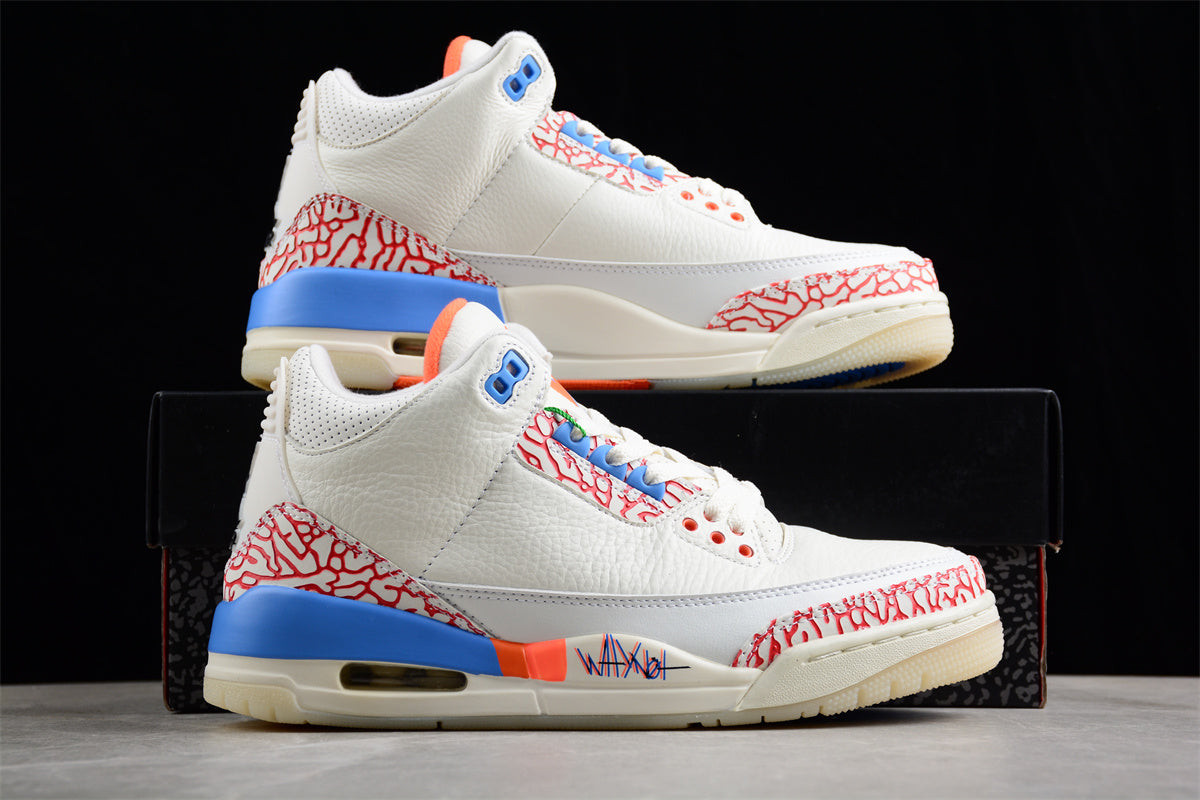 Air Jordan 3 "Mr. Triple Double" White Red Blue Shoes braveps