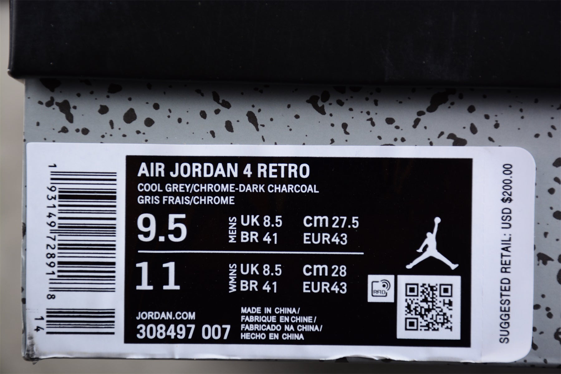 version of Air Jordan 4 Retro "Cool Grey" Shoes braveps