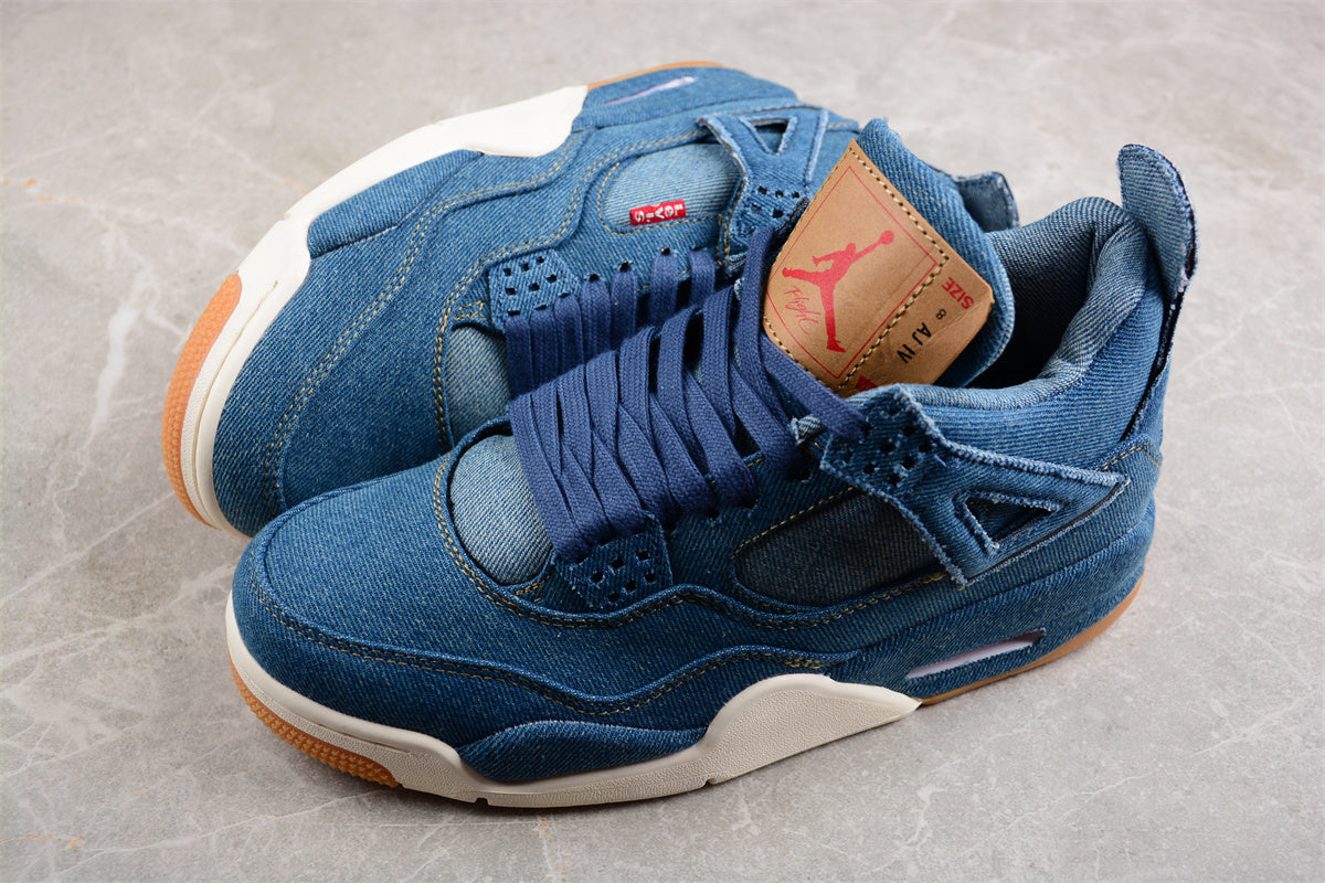 Levi's x Air Jordan 4 Blue  Shoes braveps