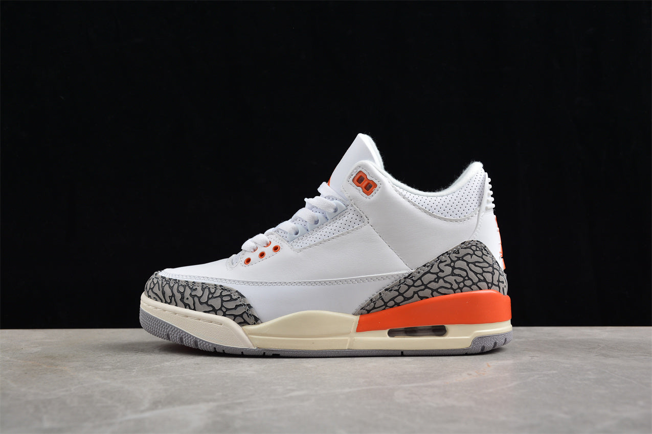 Air Jordan 3 Retro White Orange Shoes braveps