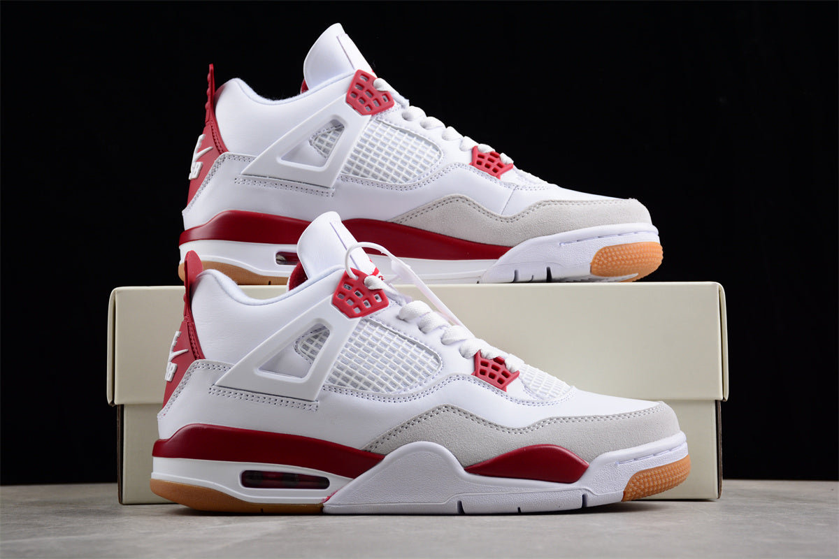 Air Jordan 4 "Sapphire" White and Red Shoes braveps