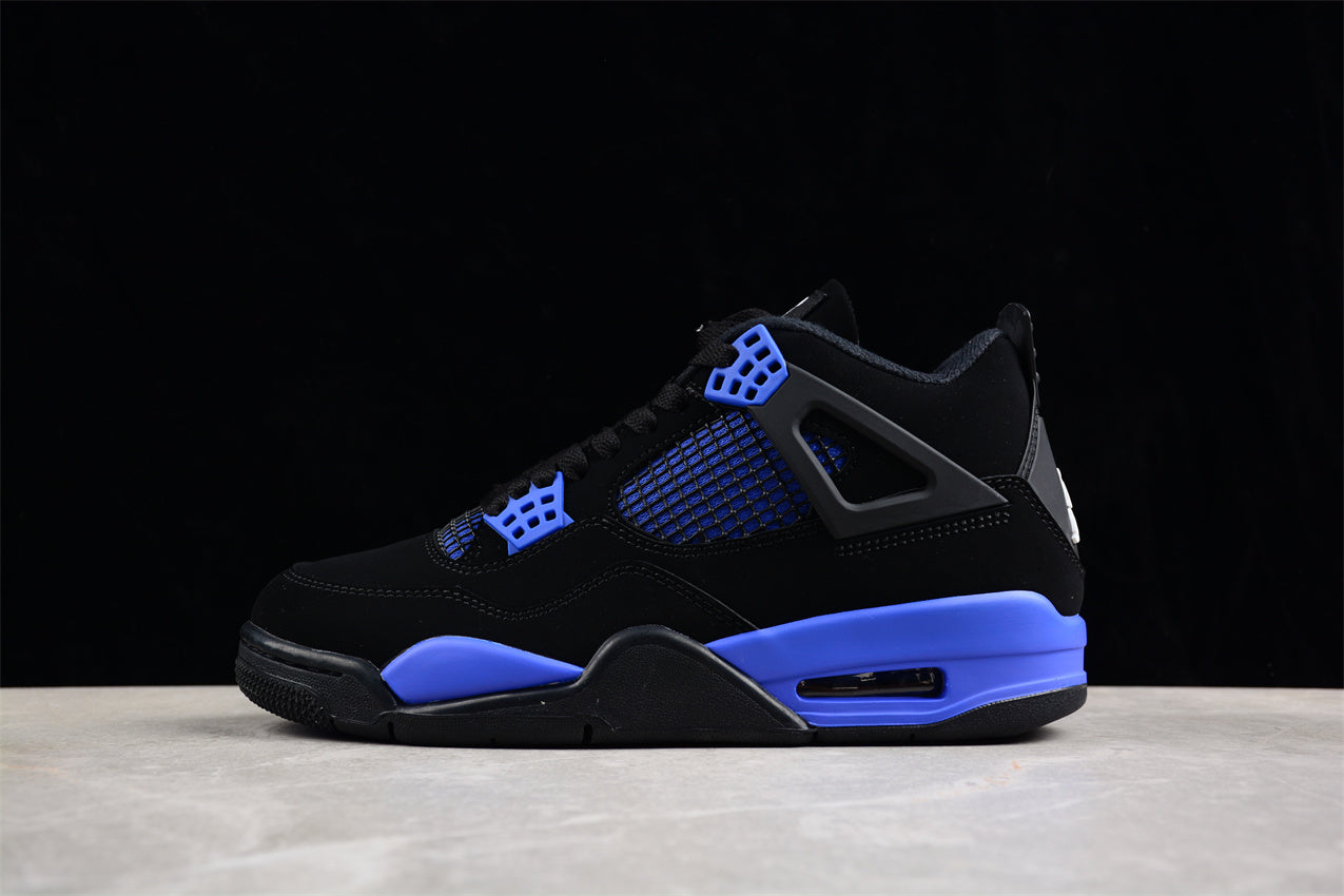 Air Jordan 4 Retro "Heilan" Black and Blue Shoes braveps