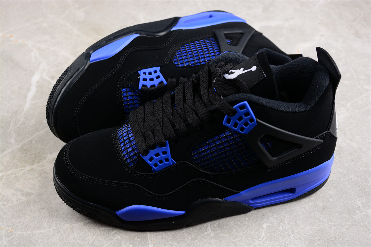 Air Jordan 4 Retro "Heilan" Black and Blue Shoes braveps