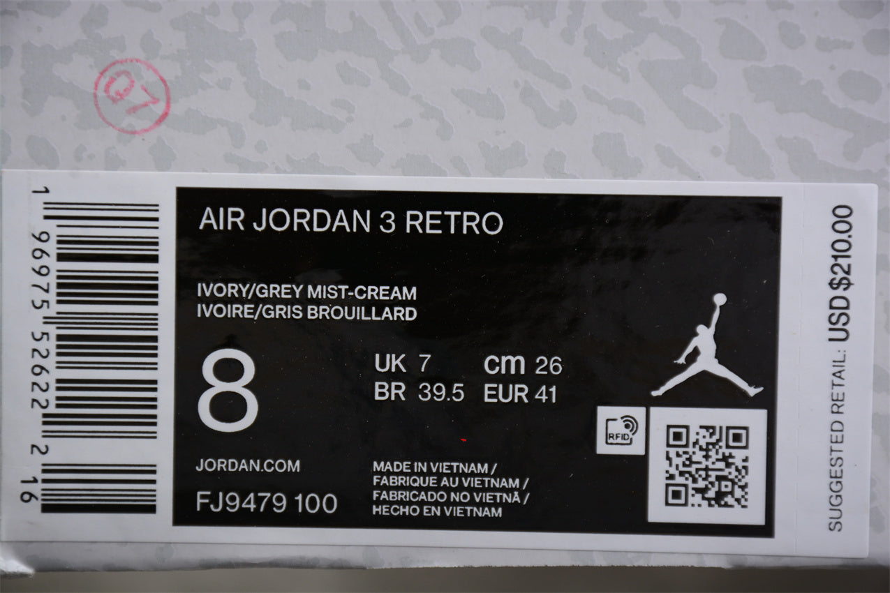 Air Jordan 3 "Craft Ivory" white Shoes braveps