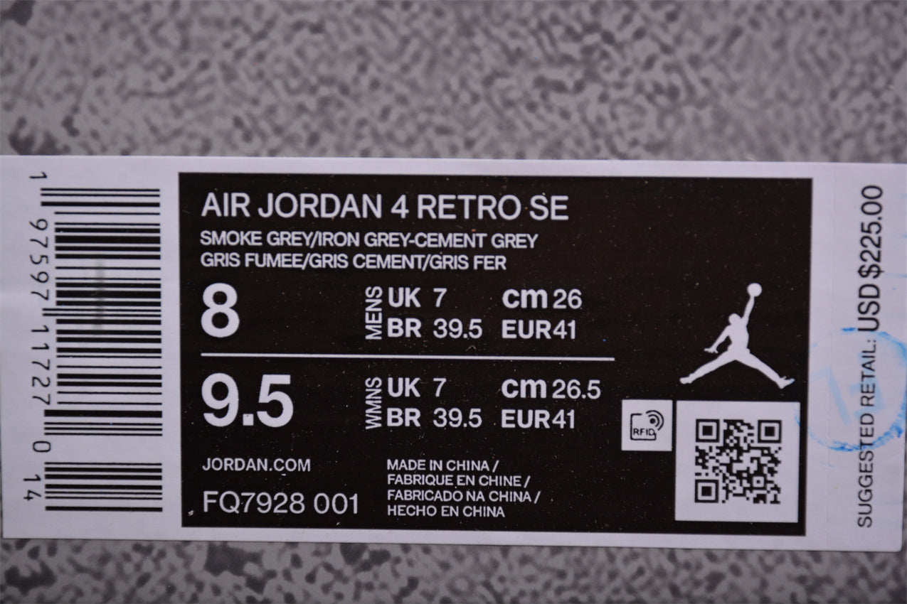 Air Jordan 4 Retro SE "Paris Olympics" Gray Shoes braveps