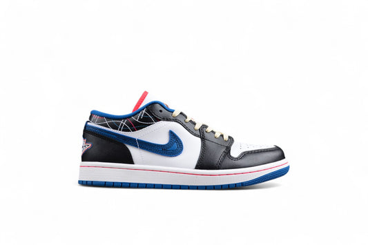 Air Jordan 1 Low Blue And Black Sashiko Embroidery Style braveps