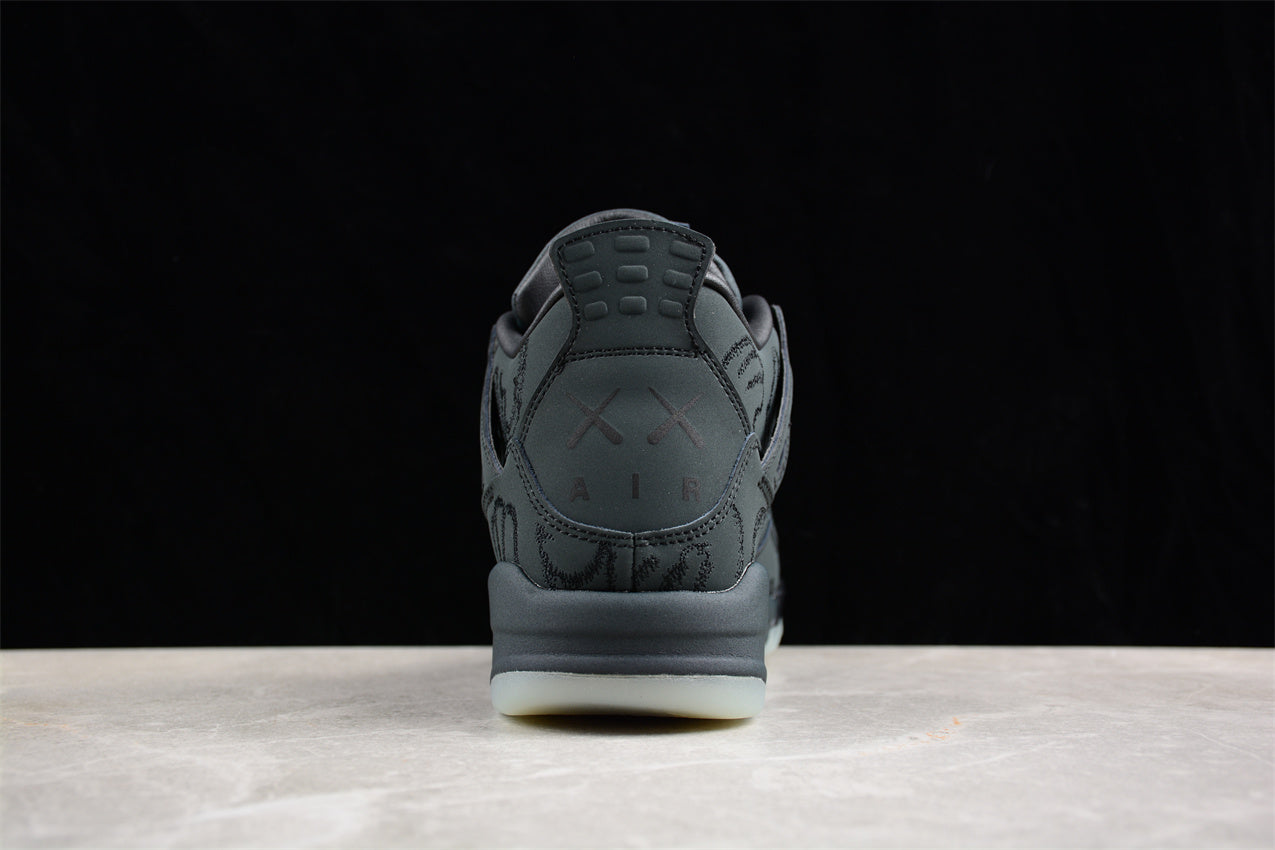 Kaws x Air Jordan 4 Black Shoes braveps