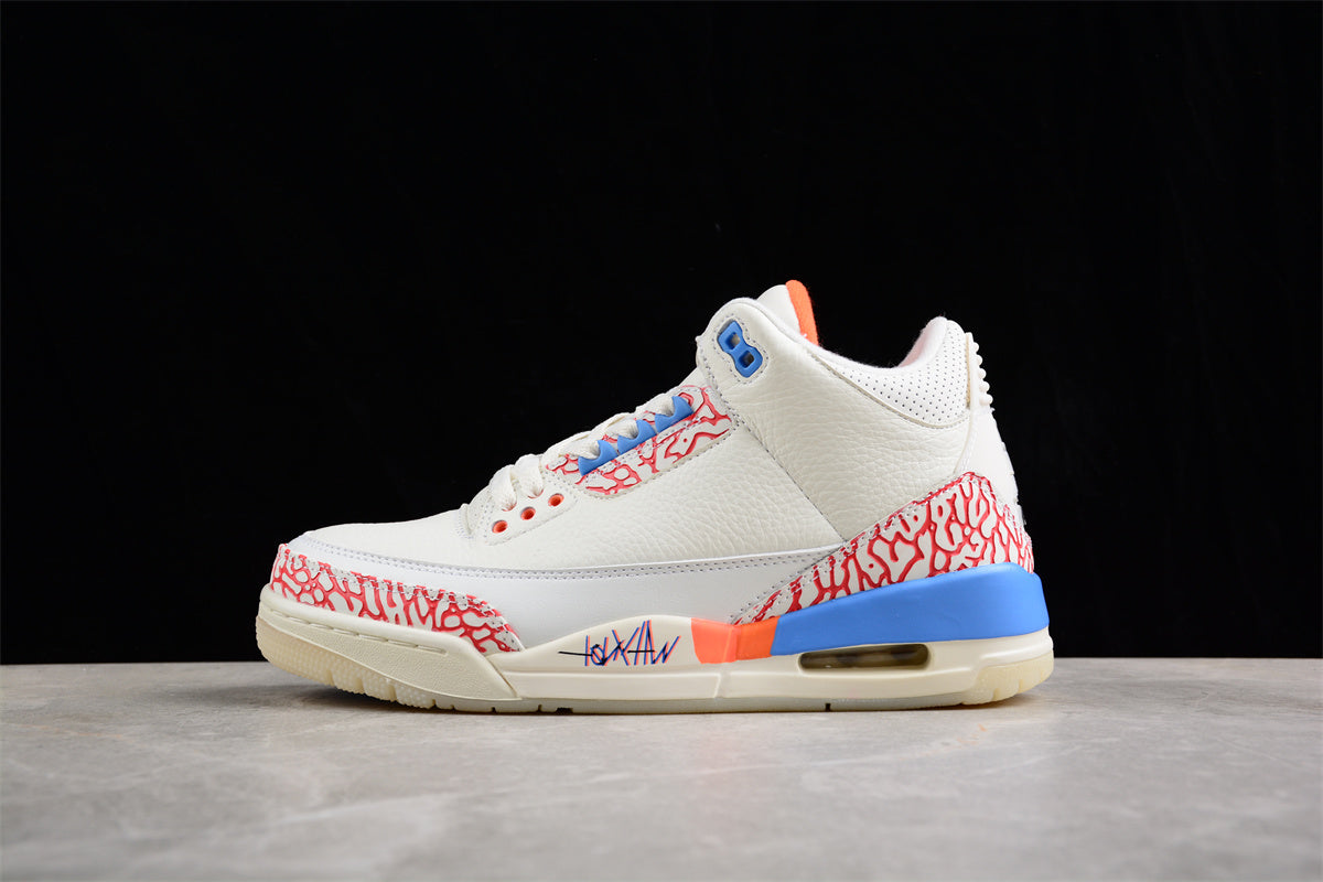 Air Jordan 3 "Mr. Triple Double" White Red Blue Shoes braveps