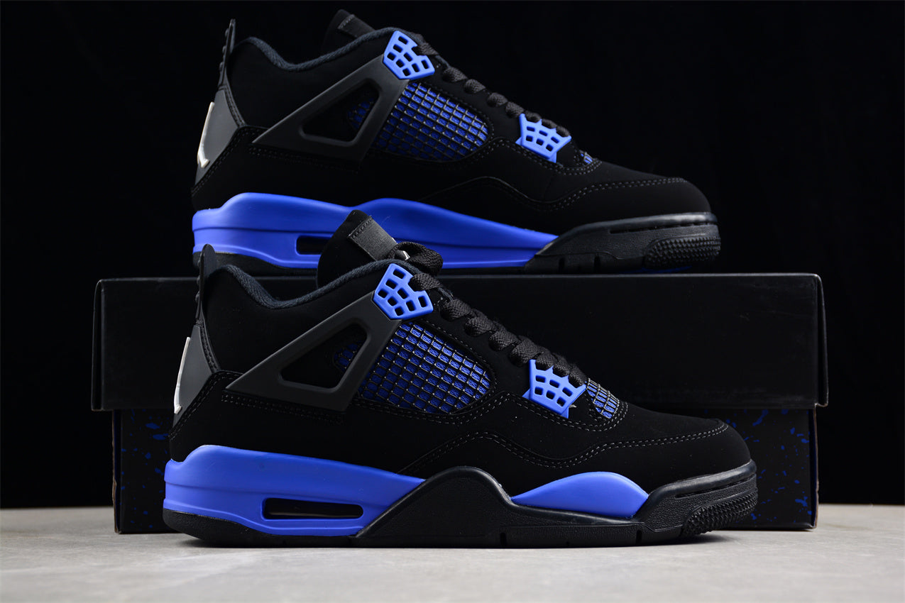 Air Jordan 4 Retro "Heilan" Black and Blue Shoes braveps